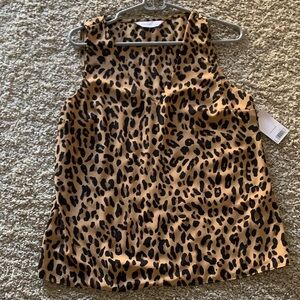 Nine West Animal Print Tank Top - Tan and Black